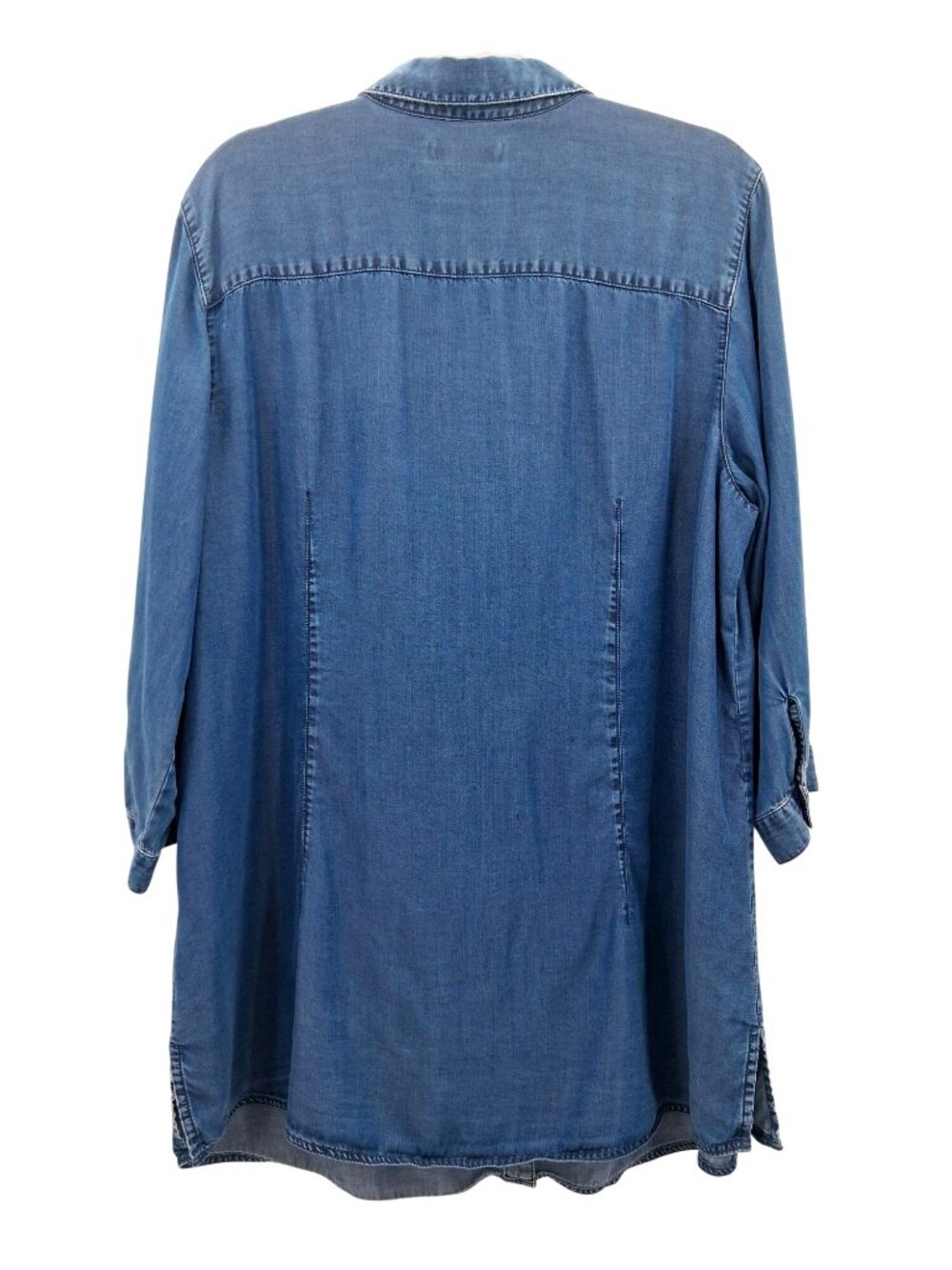 Coldwater Creek Blue Chambray Lyocell Button-Front Tunic Size 1X - Picture 2 of 12